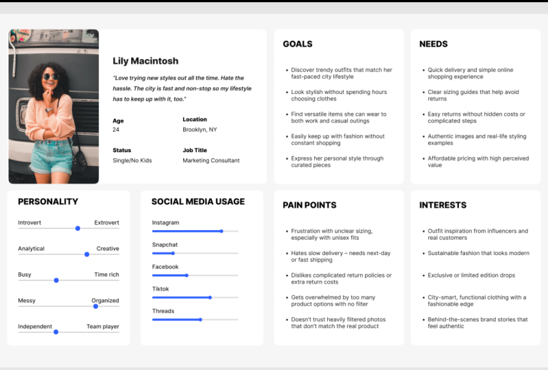 Lily Macintosh - User Persona