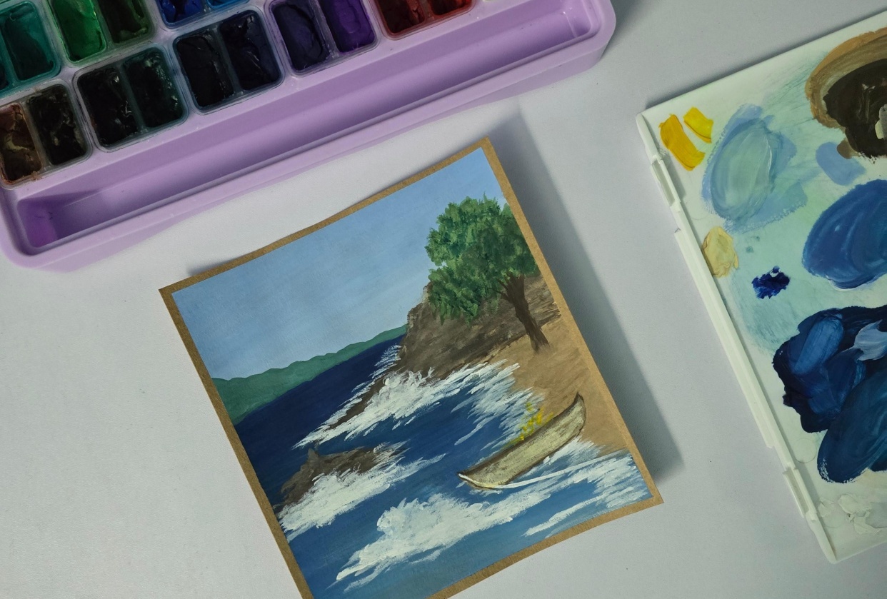 Gouache landscape - student project