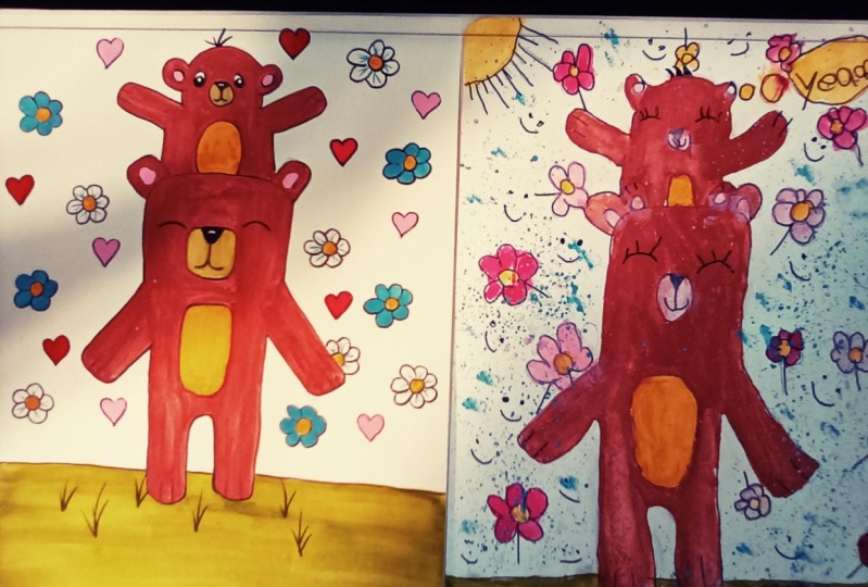 Mama bear and baby bear by niece and I