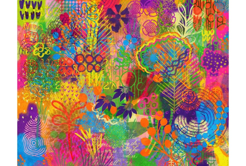 Abstract floral garden.