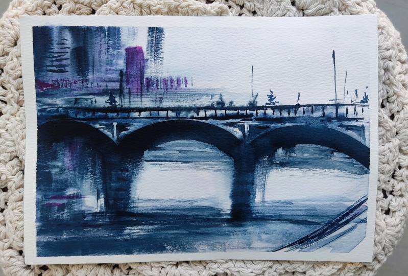 Bridge Over Water Watercolour - Loosening Up and Painting with Speed