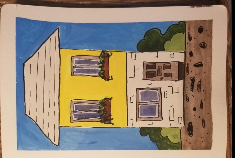 House in Gouache