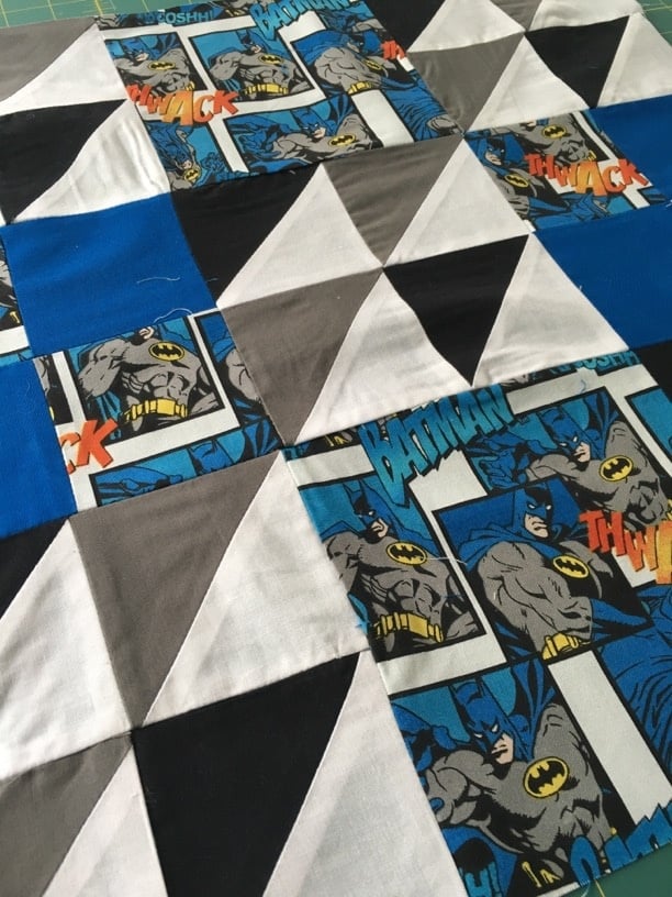 Batman quilt top - student project