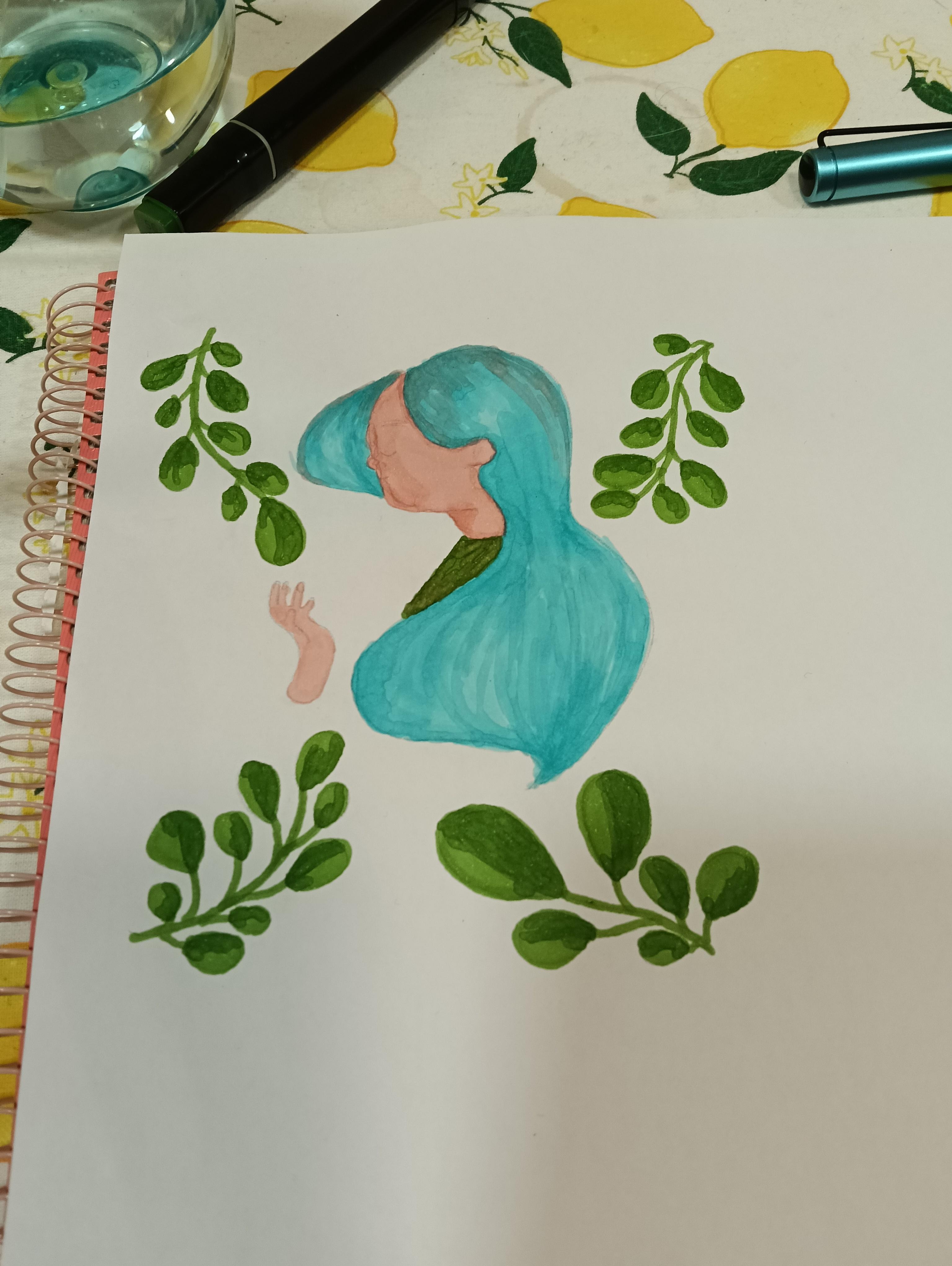 Blue hair girl - student project