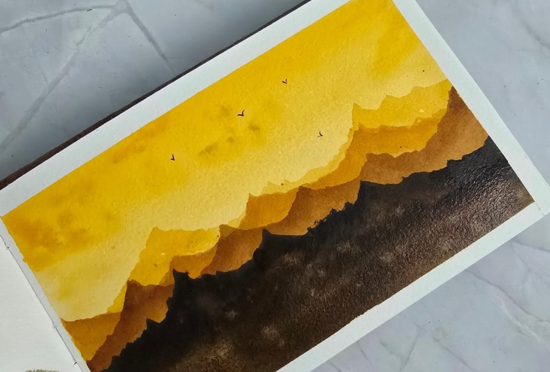 Watercolor silhouettes