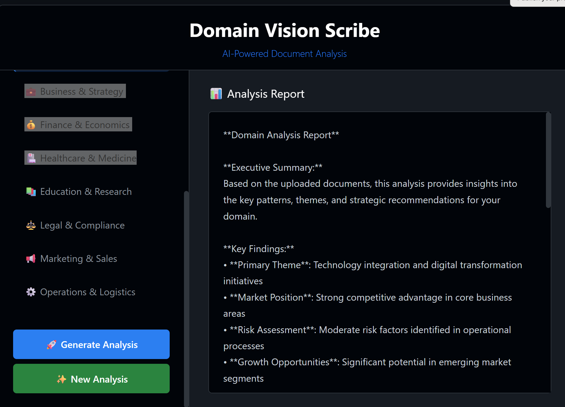 Domain Vision Scribe - student project