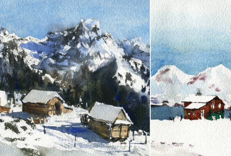 I painted these snow landscapes in under an hour!