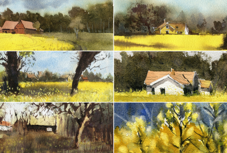 I painted these loose landscapes in under an hour!