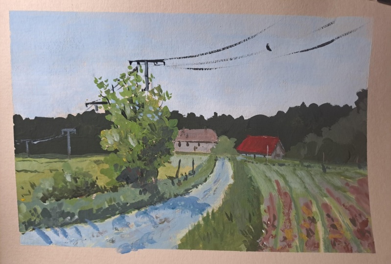 Gouache landscape