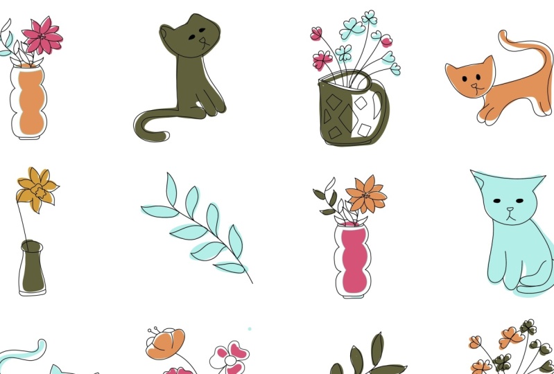 Cats & Florals