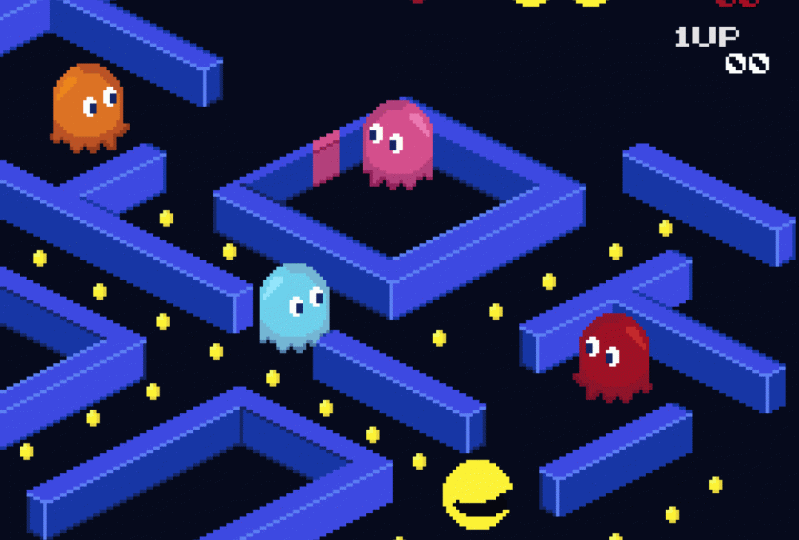 Isometric Pacman! Various jumps and Squish and Stretch