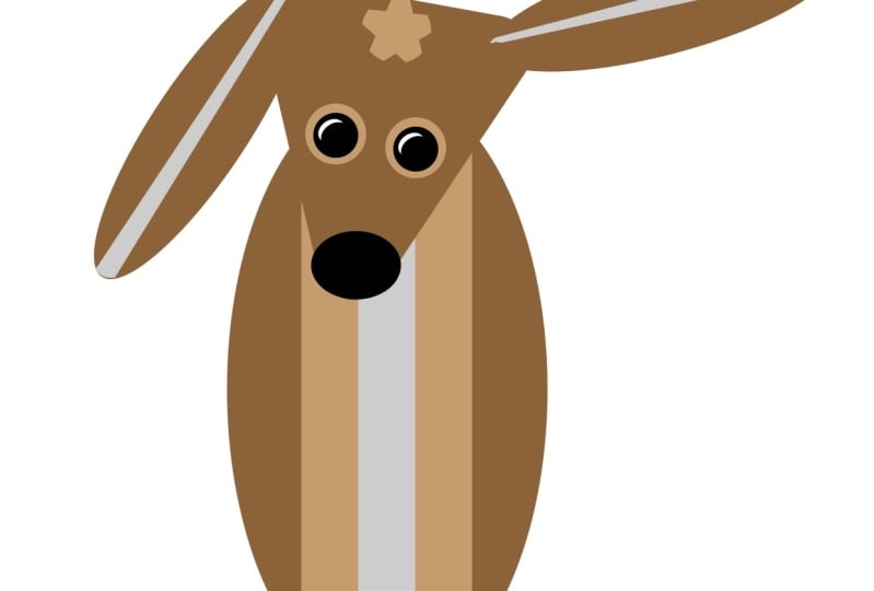flat art puppy