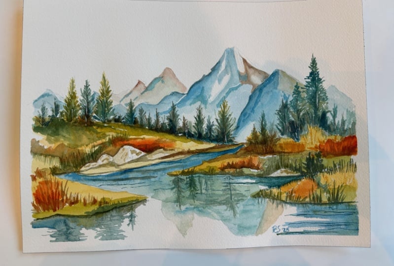 colorful mountain scene