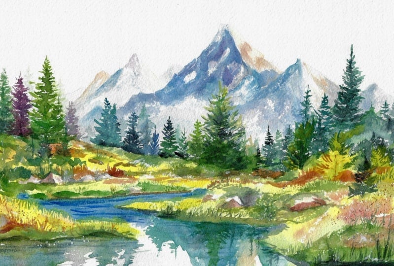 Expressive Mountain Landscape