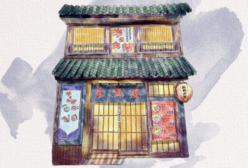 Watercolor storefront with Inga Yoon