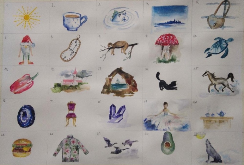 31denní výzva v malování akvarelem. Mám už všechny dny#TopWatercolorStudent2025