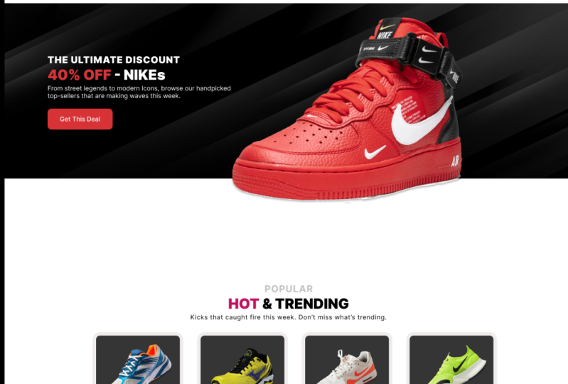 Sneakers Shop - Landing Page
