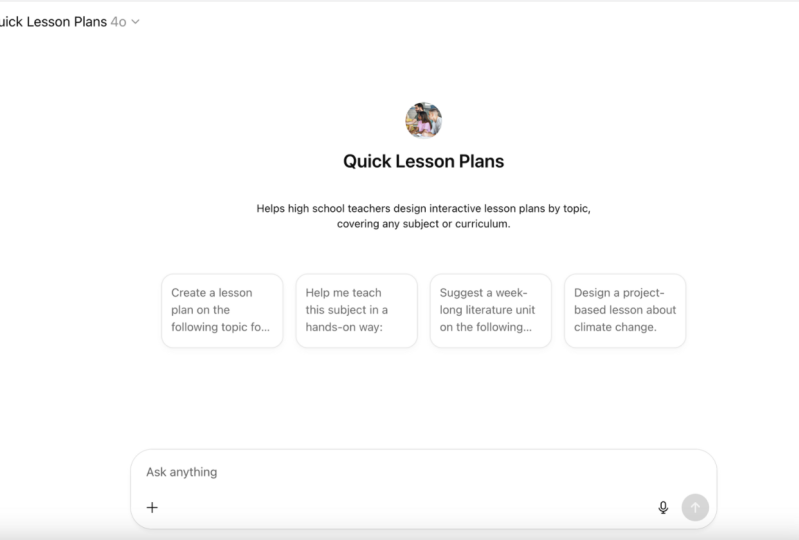 Lessons planning AI assistant
