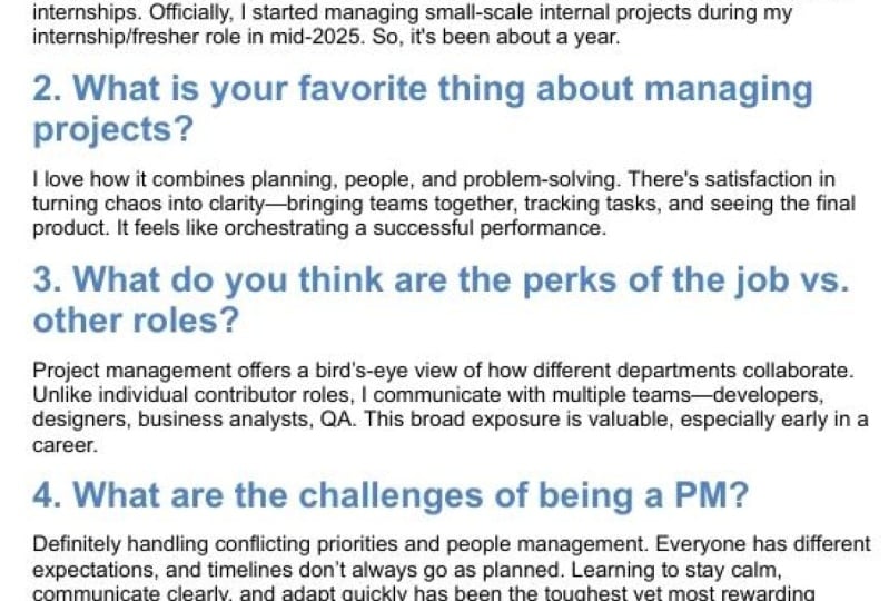 Interview with a Project Manager