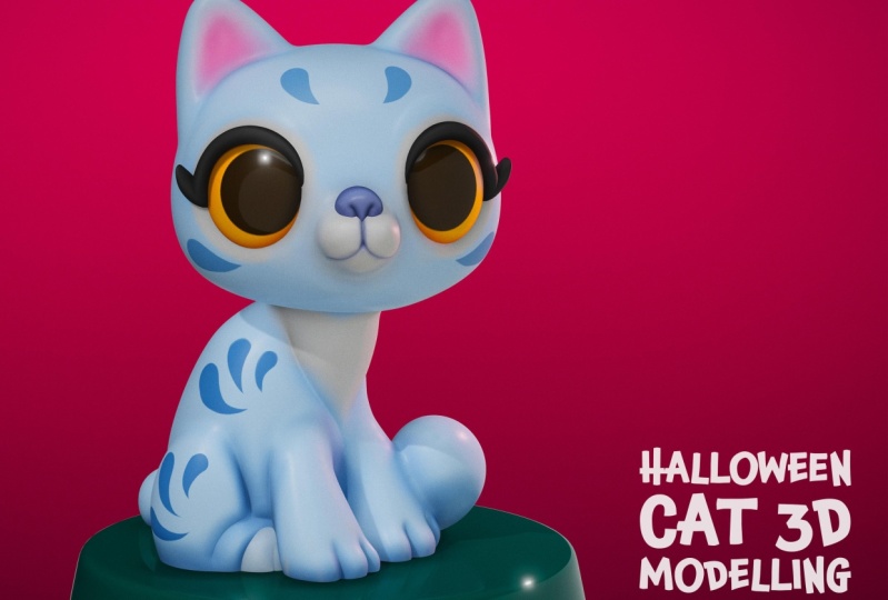 Halloween Cat 3d Modelling