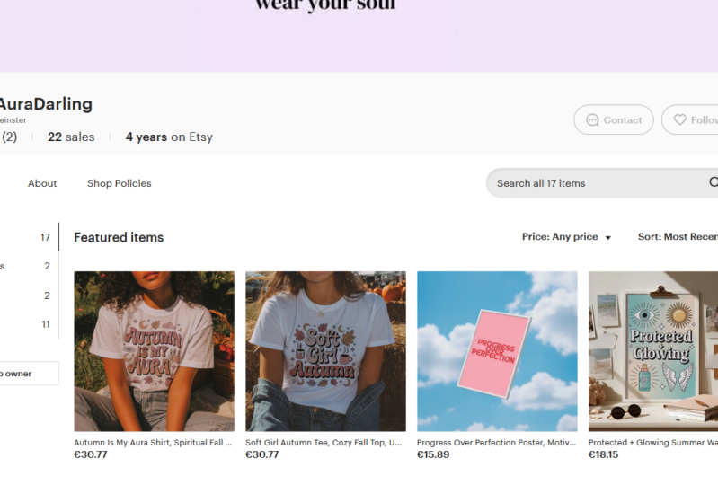 aura darling dreamy etsy tshirt & poster store