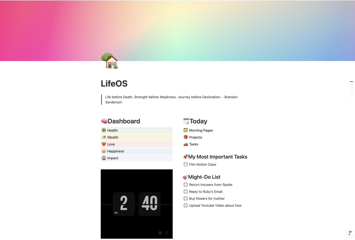 Life OS Sample Project