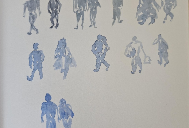 People silhouettes in wc