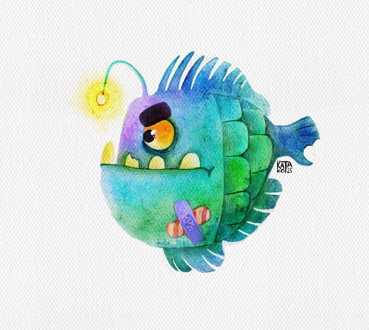 Character Design - Angler Fish the School Bully - student project