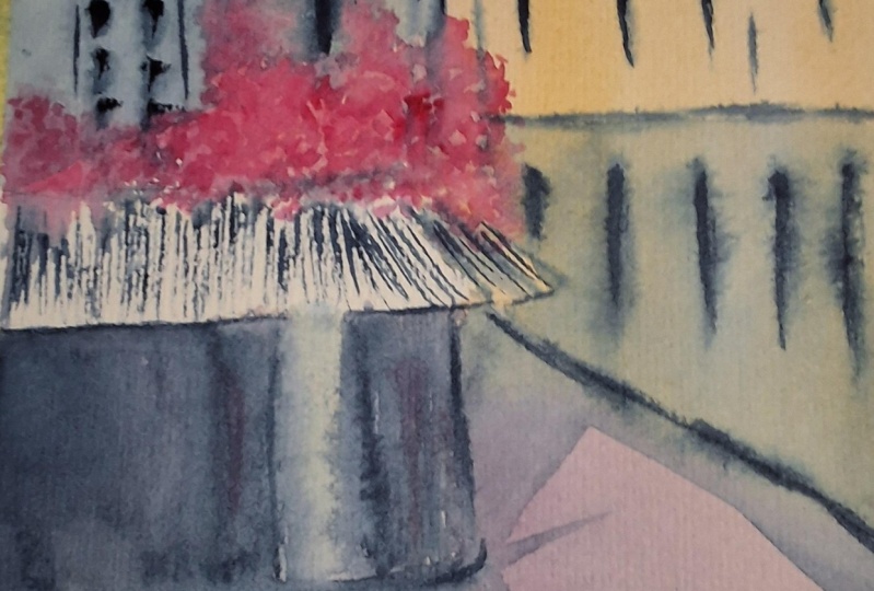 Parisian cafe watercolor