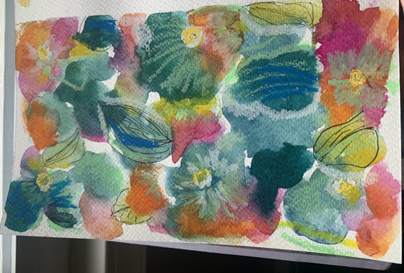 Mixed media florals