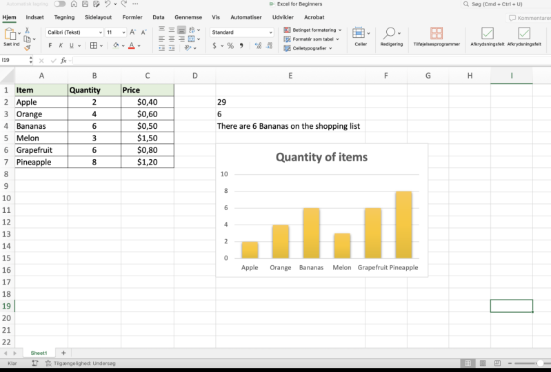 EXCEL FEGINNERS