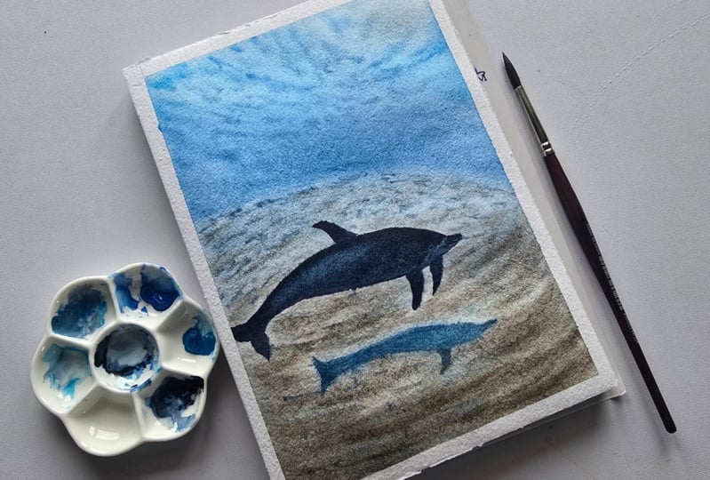 Dolphin by the seabed