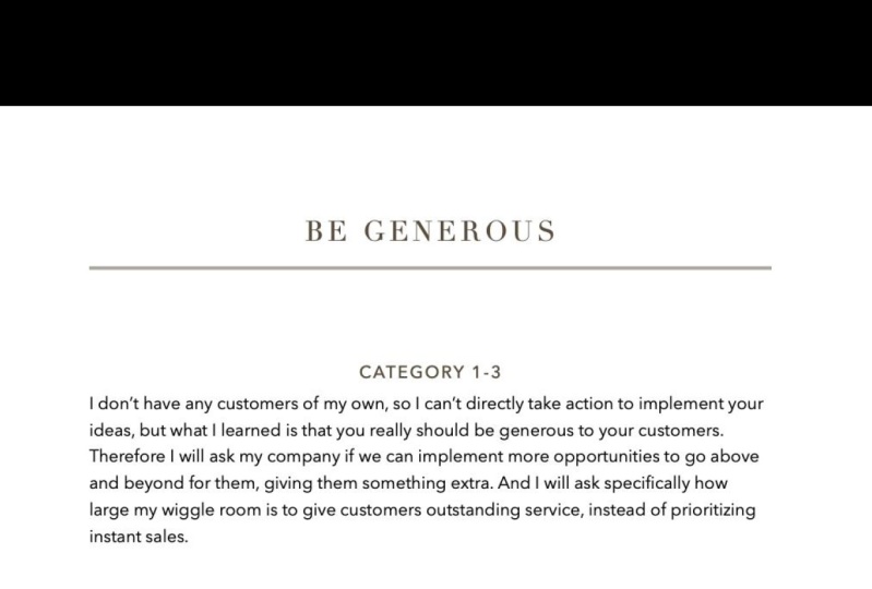 be generous