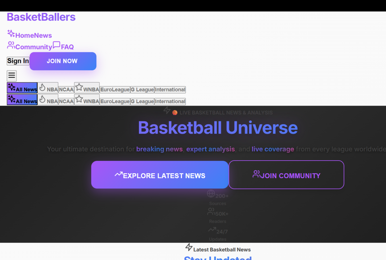 BasketBallers Website