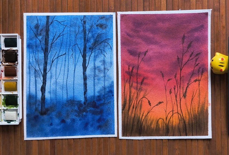 Mini watercolour painting with Z