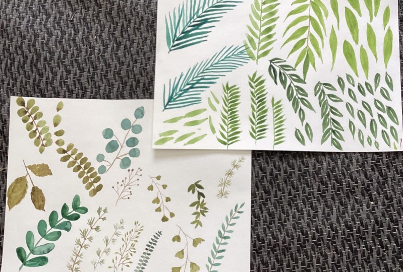 Leaf painting in steps Pooja Kenjalie