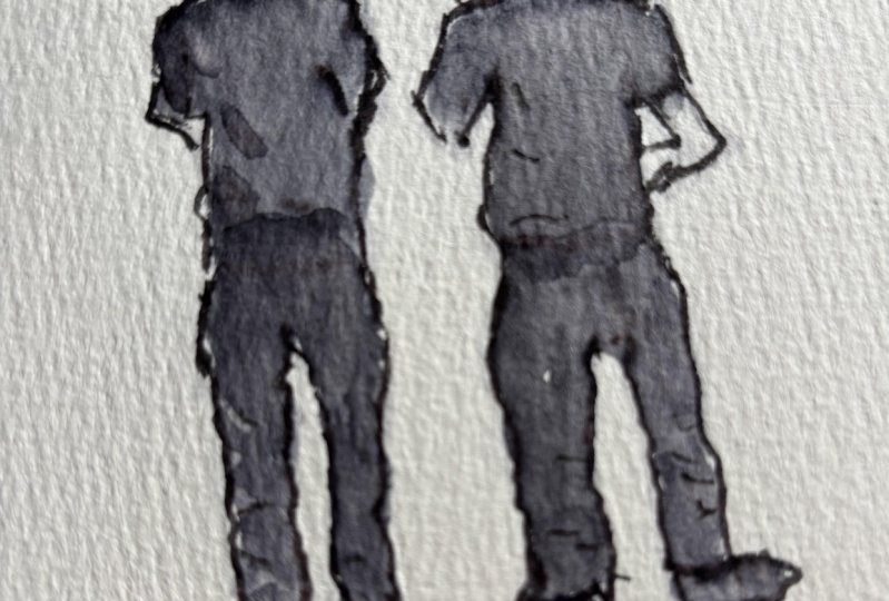 Line and wash silhouette