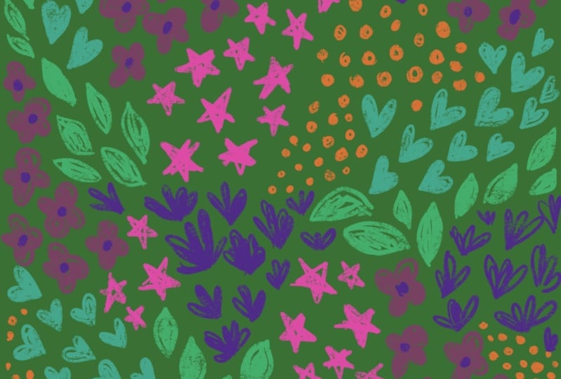 Whimsical Pattern Created in Procreate