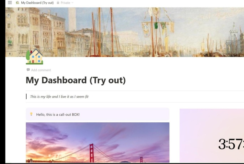 Personal Dashboard Try out