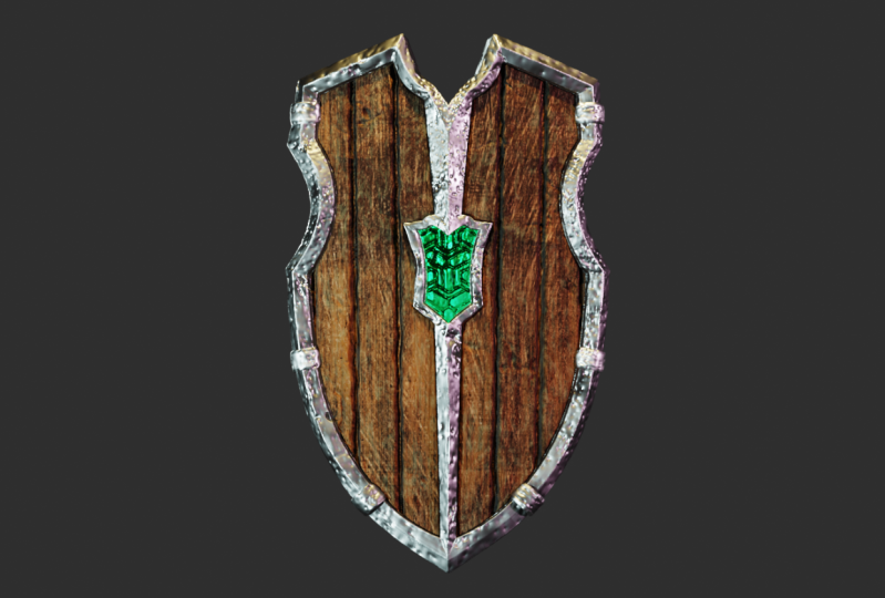 Low Poly Shield + Texture Maps