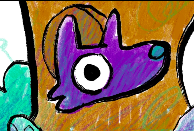 Purple Fox Tree Stump