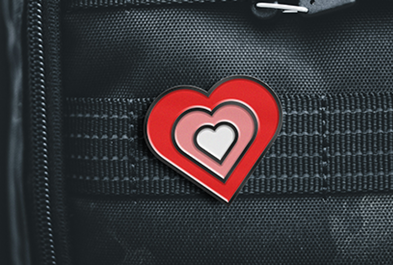 Three hearts Pin Mockup