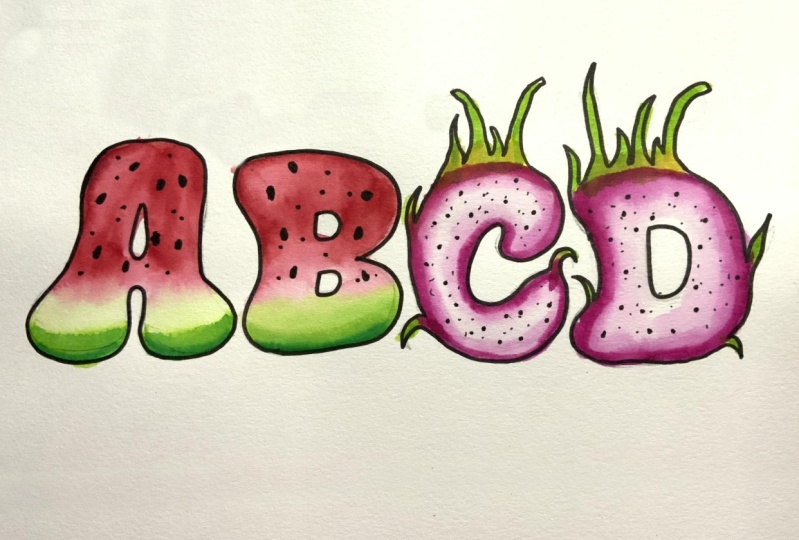 Fruit lettering