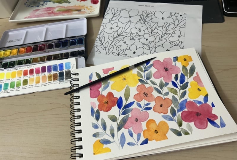 Quick and Easy: Watercolor Floral Pattern for Beginners