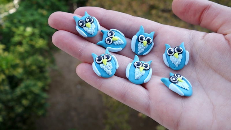 Polymer Clay Owls
