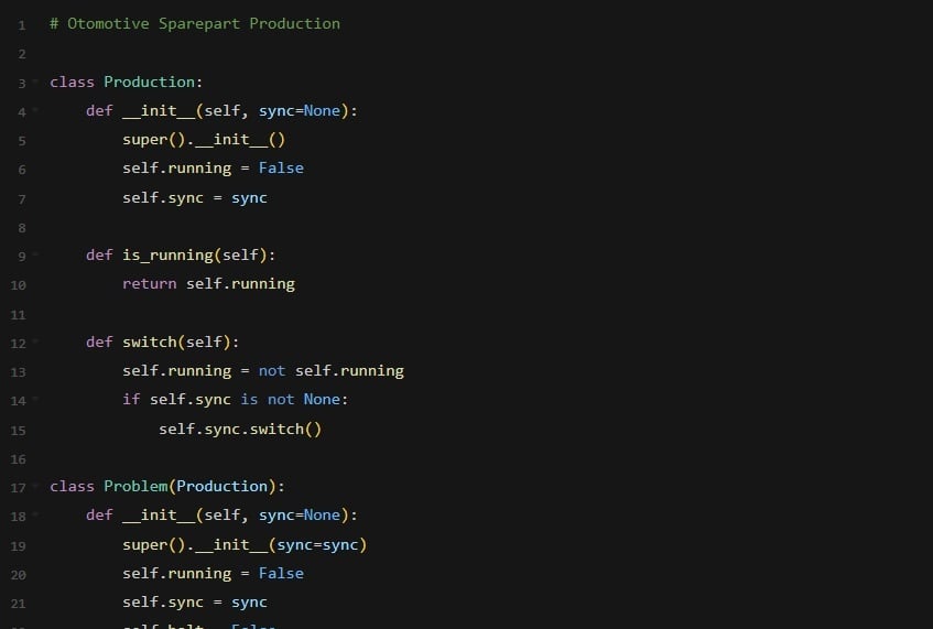Production Line Simulation - student project