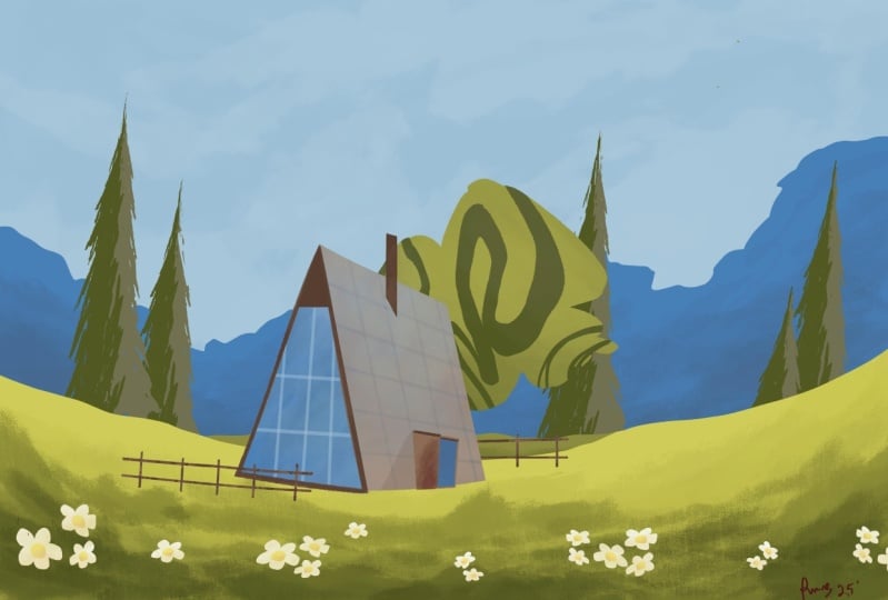 Modern Mountain Landscape