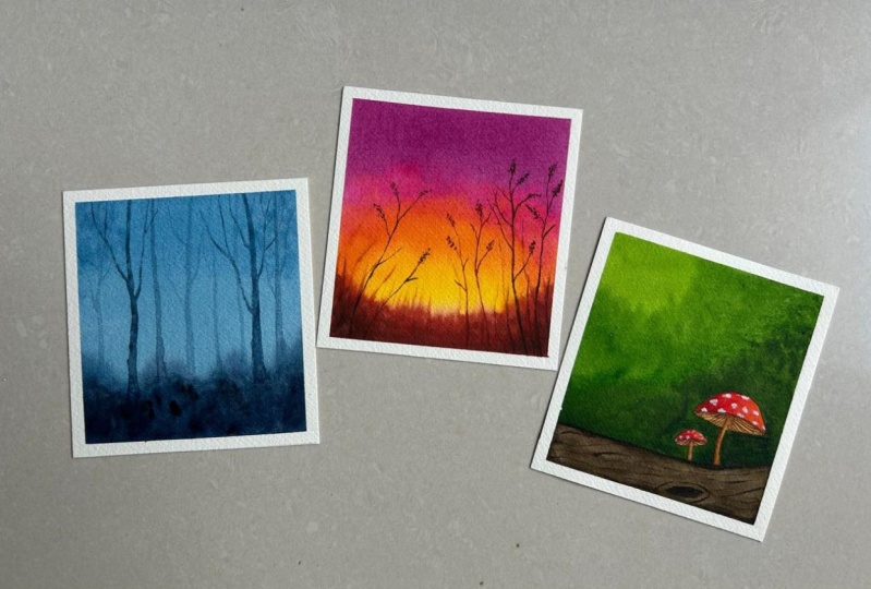 15-minute watercolor practice