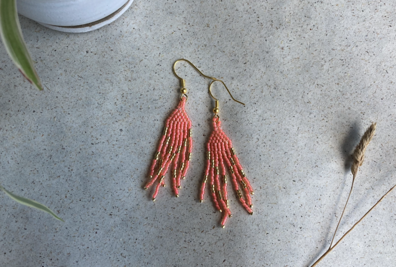 Beaded Fringe Earrings
