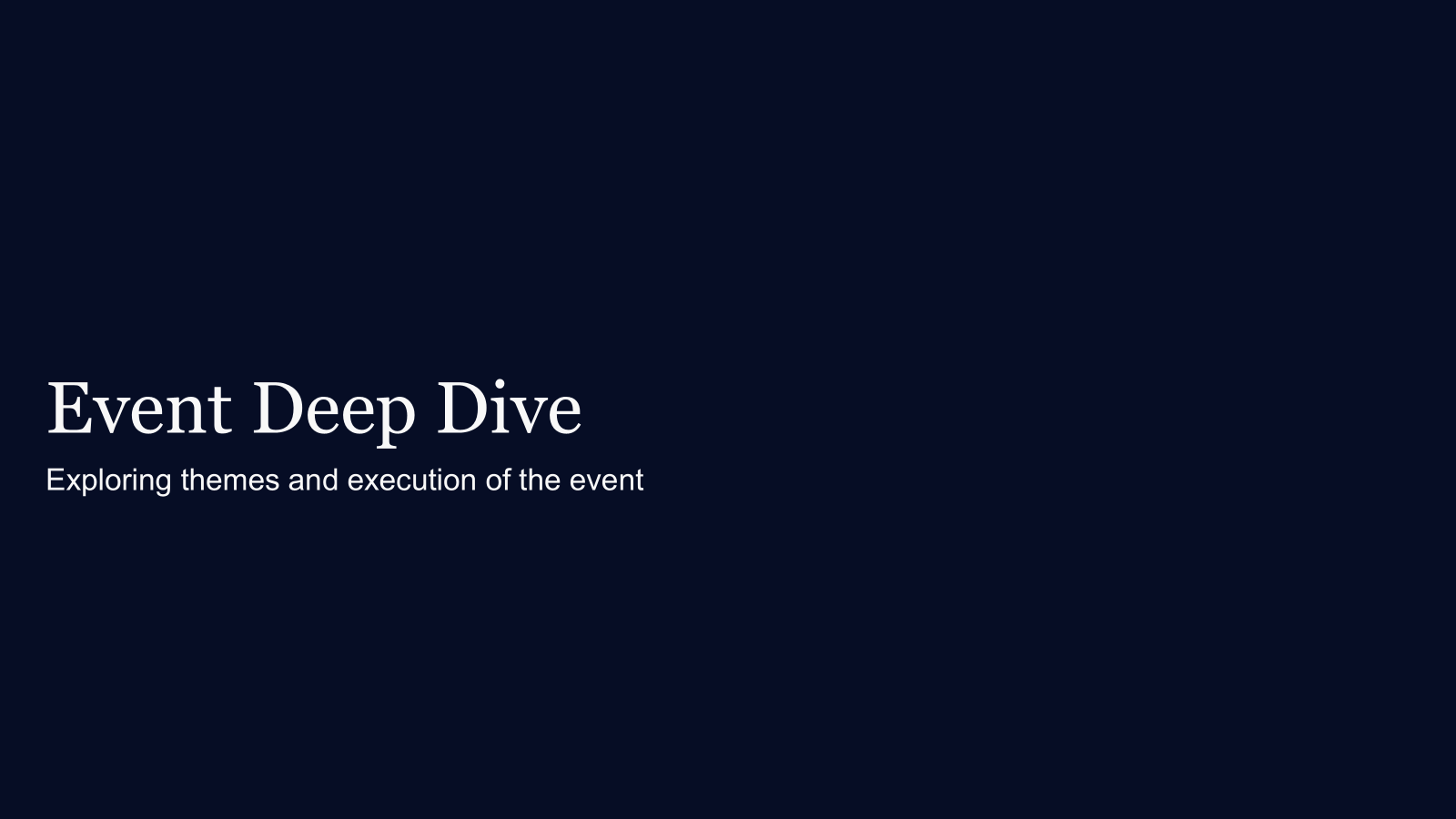 Course project - Event Overview - student project